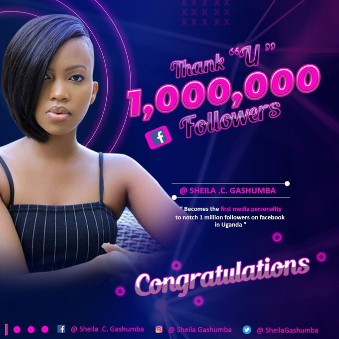 e-readmedia-Sheilah Gashumba Hits 1M Followers On Facebook