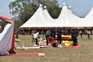 Strong Winds Blow Away Tents Shading Jacob Oulanyah's Coffin