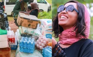 Spice Diana Surprises Late Mowzey Radio's Mother With Gifts