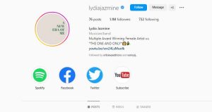 Lydia Jazmine IG account