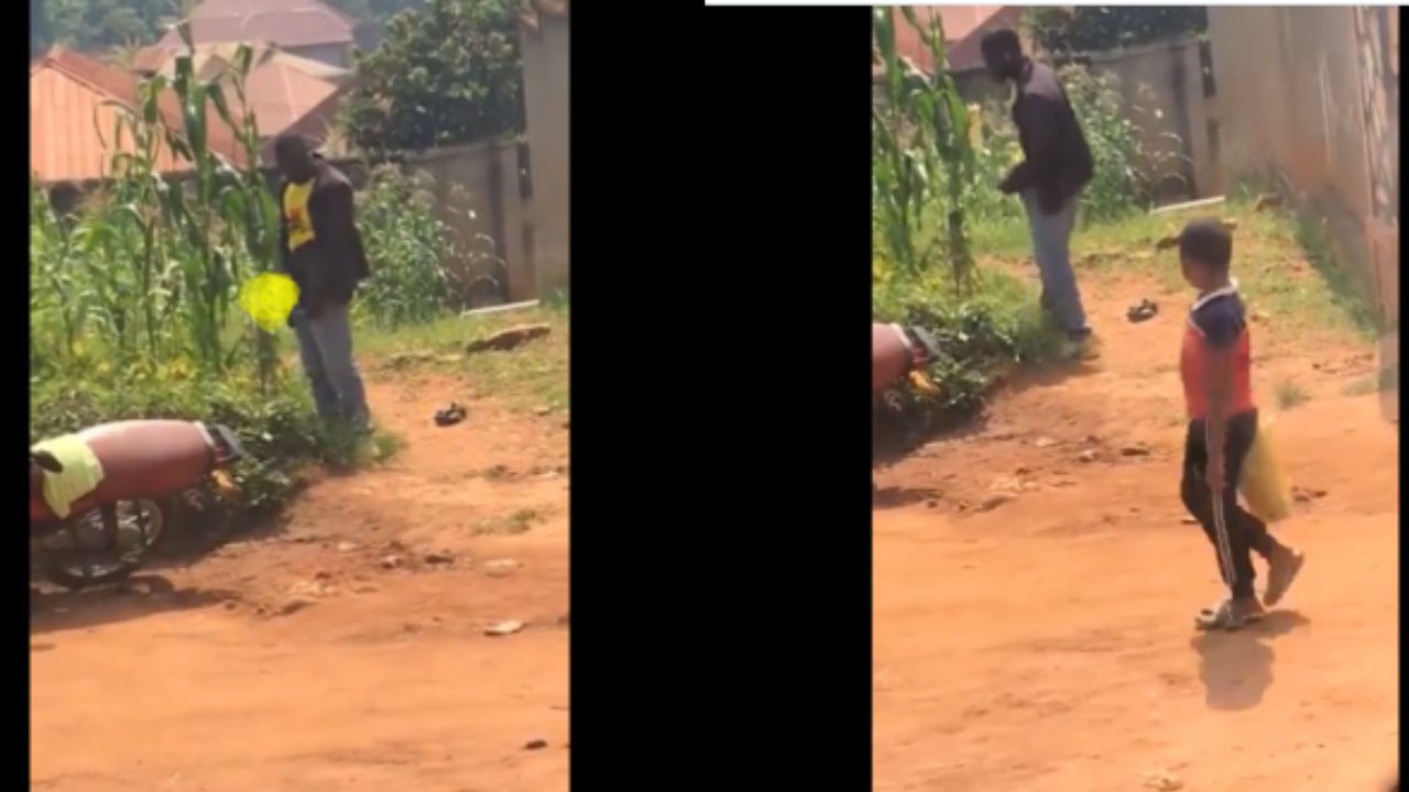 Boda Boda Man Doing Kasabuni Alongside the Road