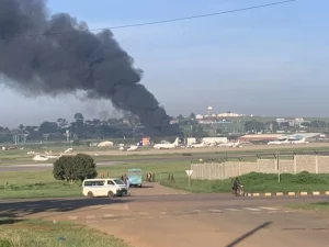 Fire Guts Entebbe International Airport Weeks After A Team Sent For Auditing