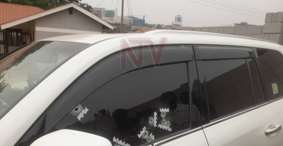 Pastor Bugingo's vehicle with Bullet holes